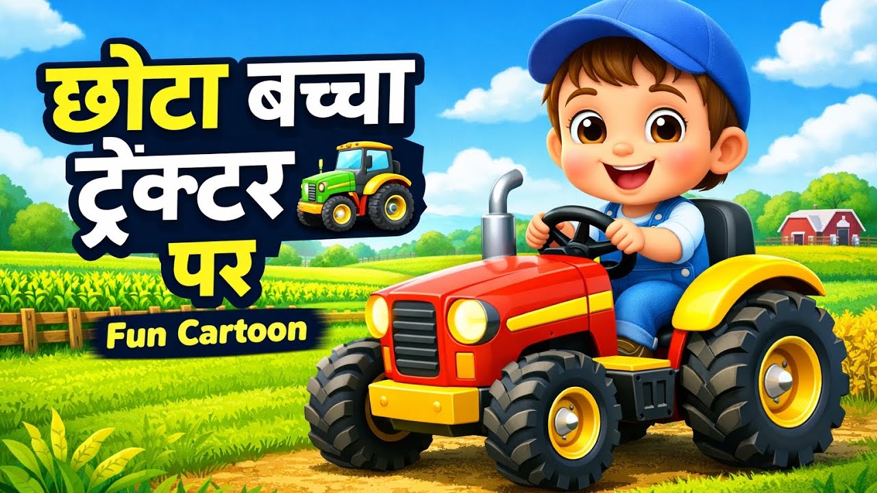 Cute Baby Tractor Cartoon 🚜 | Kids Cartoon Video | Baby Driving Tractor | Fun Learning Animation