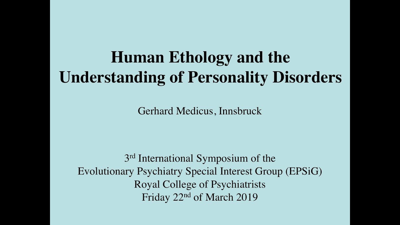 Human ethology and the understanding of personality disorder
