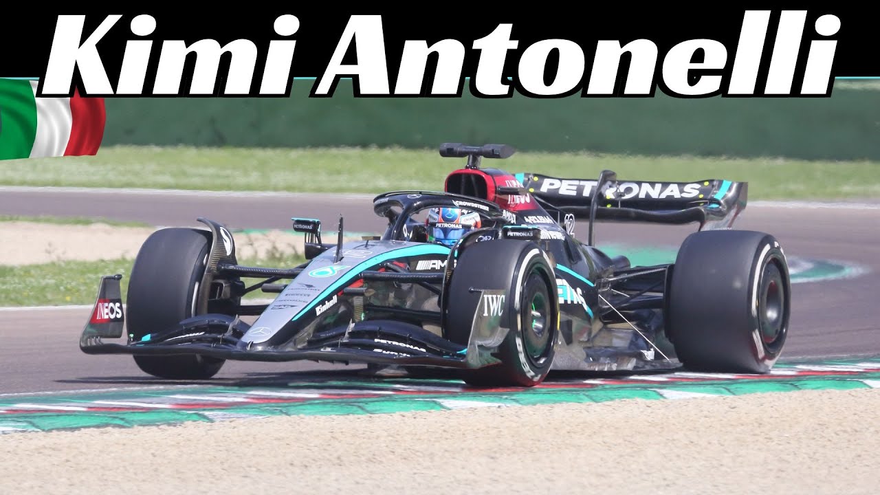 Andrea Kimi Antonelli Testing the 2022 Mercedes-AMG F1 W13 at Imola Circuit - April 29, 2024