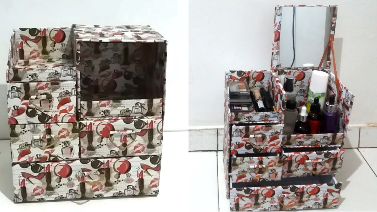 DIY How to make Makeup Storage and organization / DIY Makeup Organizer