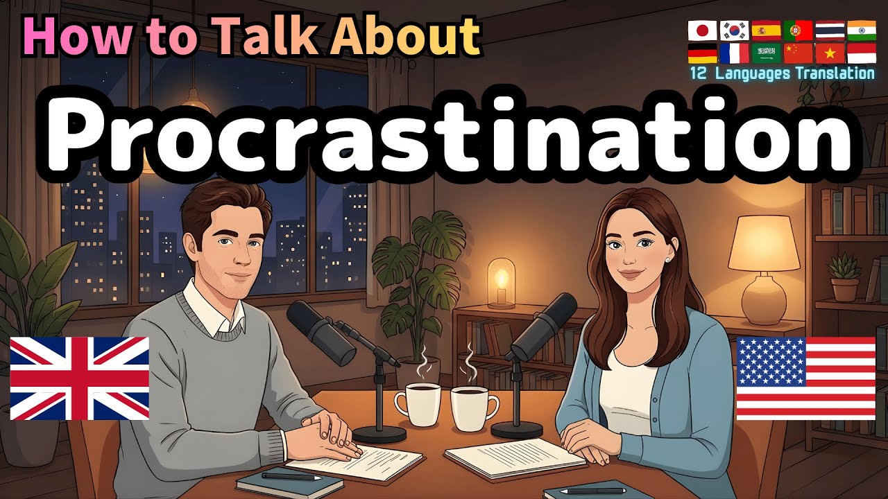 How to Talk About Procrastination | US / UK English Conversation | Listening podcast|English Shower🚿