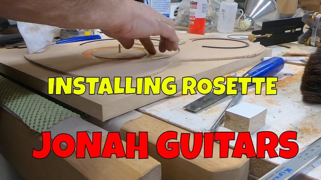 ROUTE AND INSTALL SPALTED MAPLE ROSETTE, JONAH GUITARS