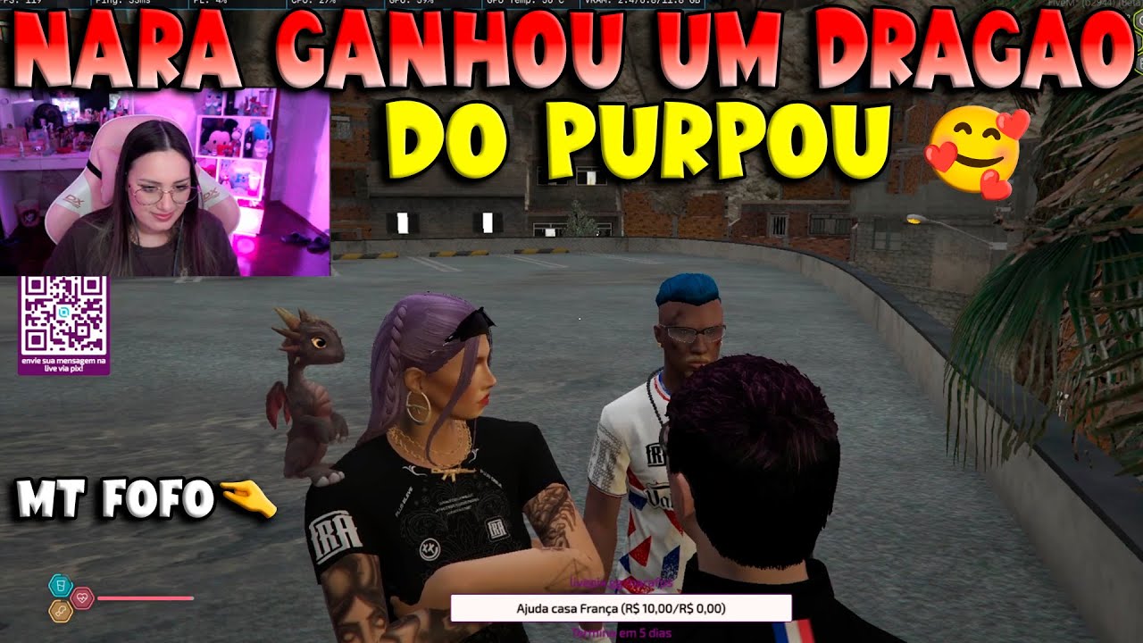 NARA GANHOU UM DRAGÃOZINHO DO PURPOU MUITO FOFO 😍😮 - KOGA GTA RP CLIPS