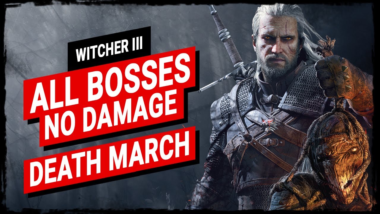 The Witcher 3 - All Bosses on Death March【No Damage, Signs*, Potions, Bombs, Buffs, Crossbow, Armor】
