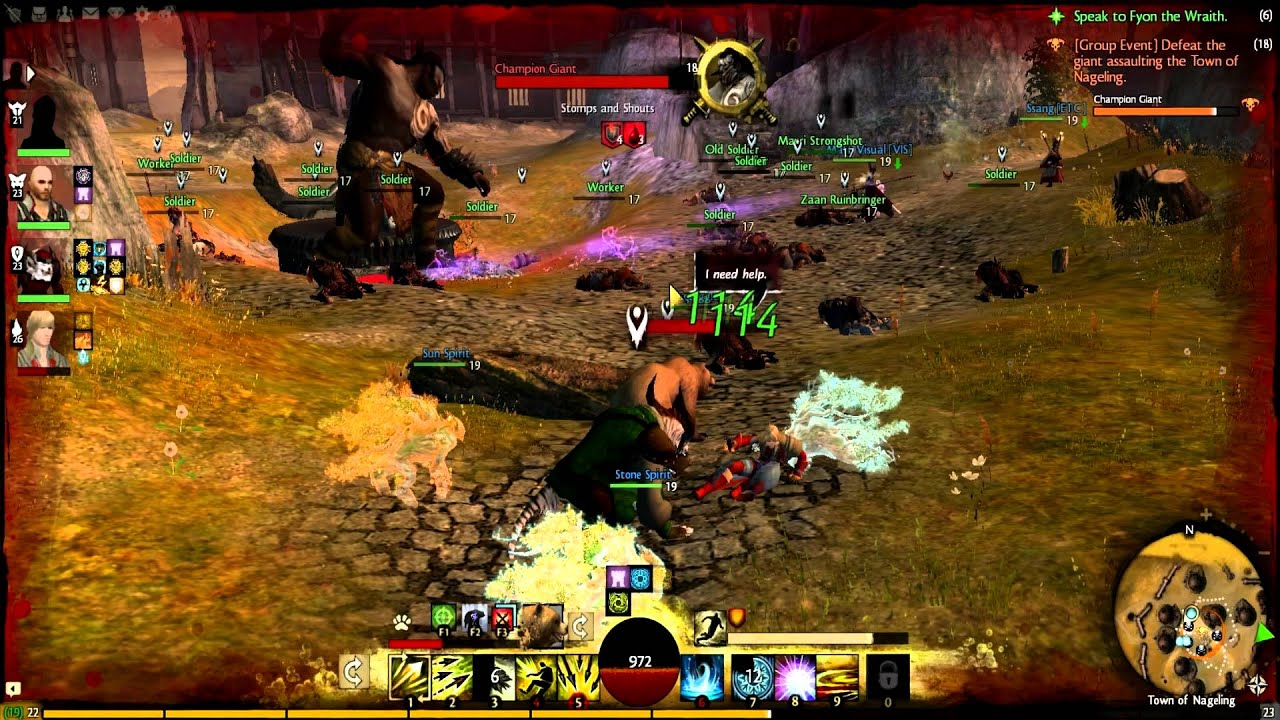 Guild Wars 2 BWE Giant Fight with Tube Elephant Matt Visual and Psychopoweranger