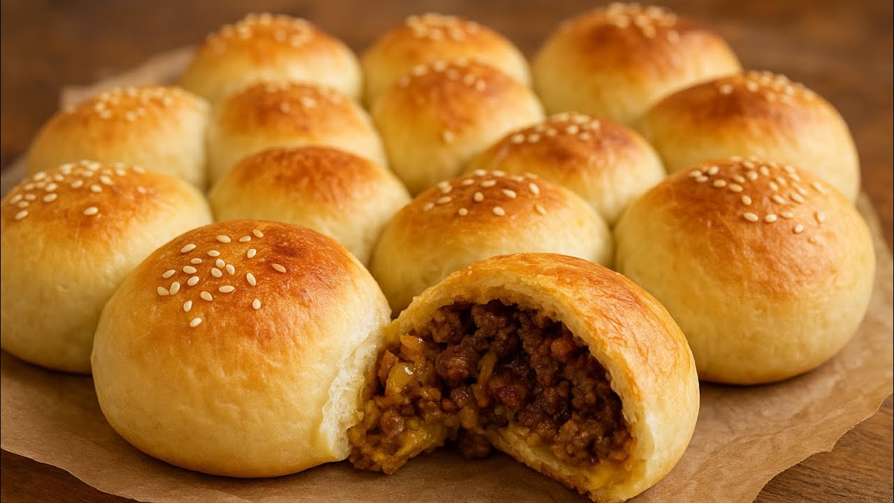 Soft & Fluffy Stuffed Bread Rolls | Easy Bread with Meat Filling