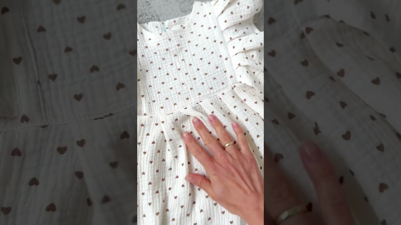 Charming Double Gauze Muslin Fabric with a heart pattern  #SoftBabyFabric #SummerDressFabric