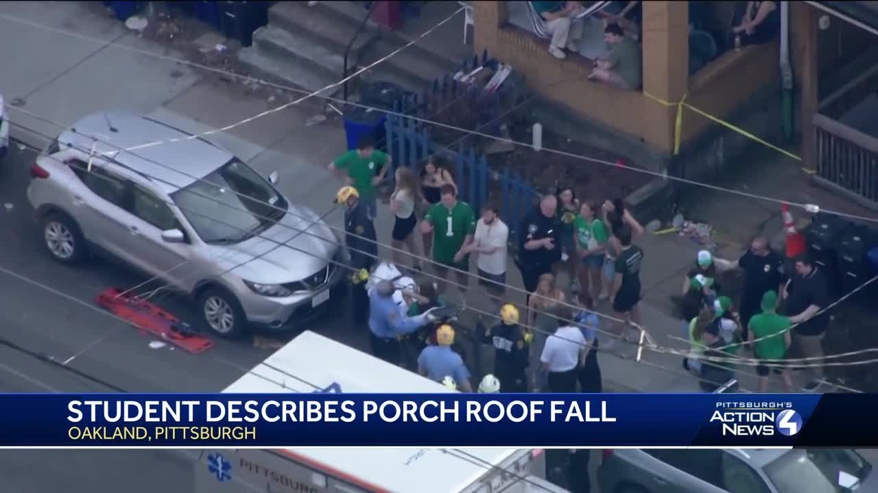 Police, Pitt officials clear large crowd in same area one day after Oakland roof, porch collapse