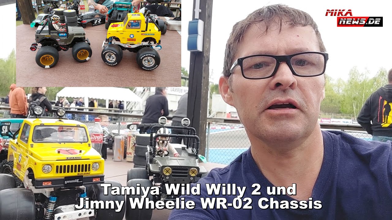 Tamiya Wild Willy 2 und Jimny Wheelie auf WR 02 Chassis mit R31 House Formula Kart Slick