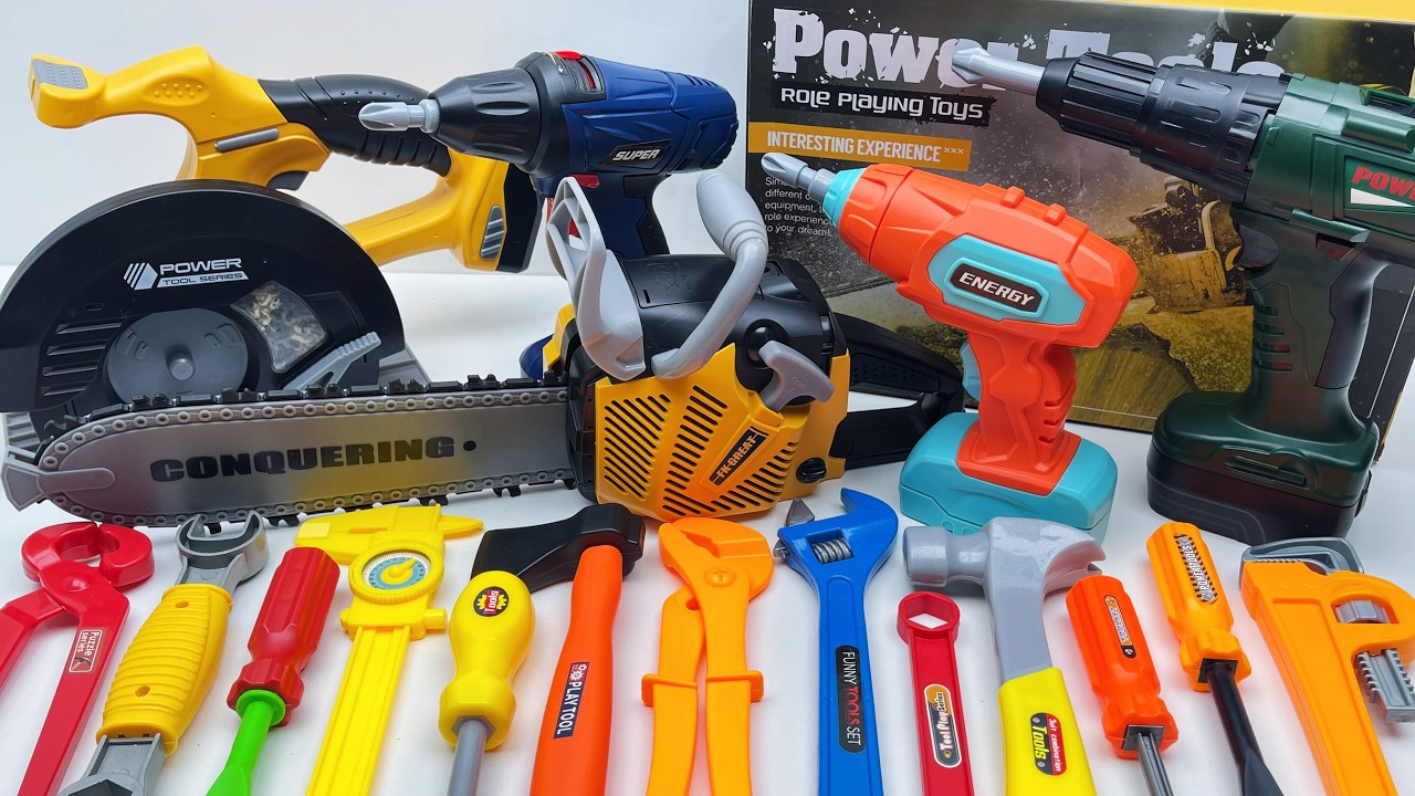 14-Minute Unboxing: A collection of professional power tools, from drills to chainsaws | toy review