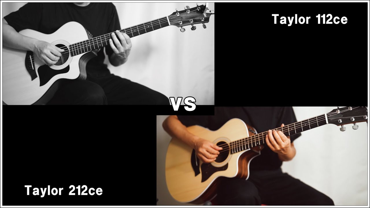 Taylor 112ce vs 212ce  소리비교 - (헤드폰 착용하고 들으세요~!!)