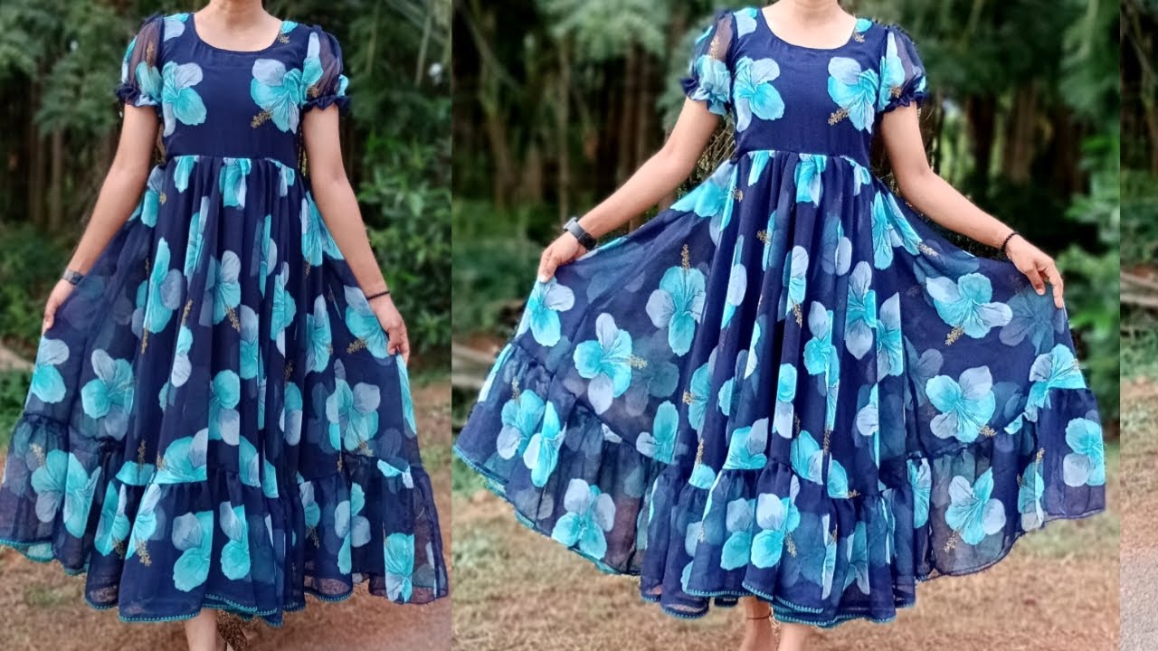 Trending Double Frill Frock Cutting And Stiching| Frill frock | Frock Cutting And Stiching