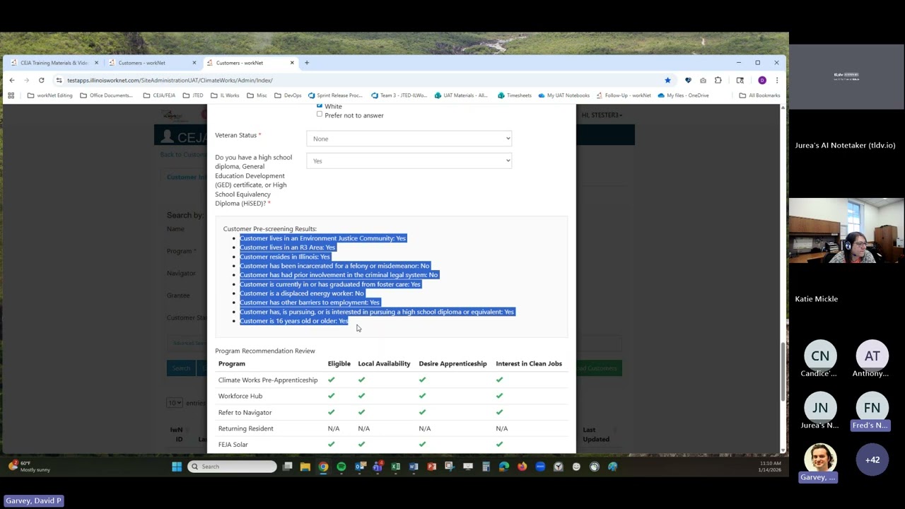 CEJA Reporting System Office Hours - 1/14/26