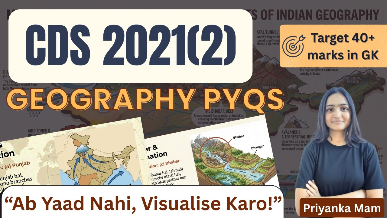 CDS 2026 | CDS Geography PYQs 2021(2) | All in One CDS PYQs Series Part-10 | Priyanka Mam
