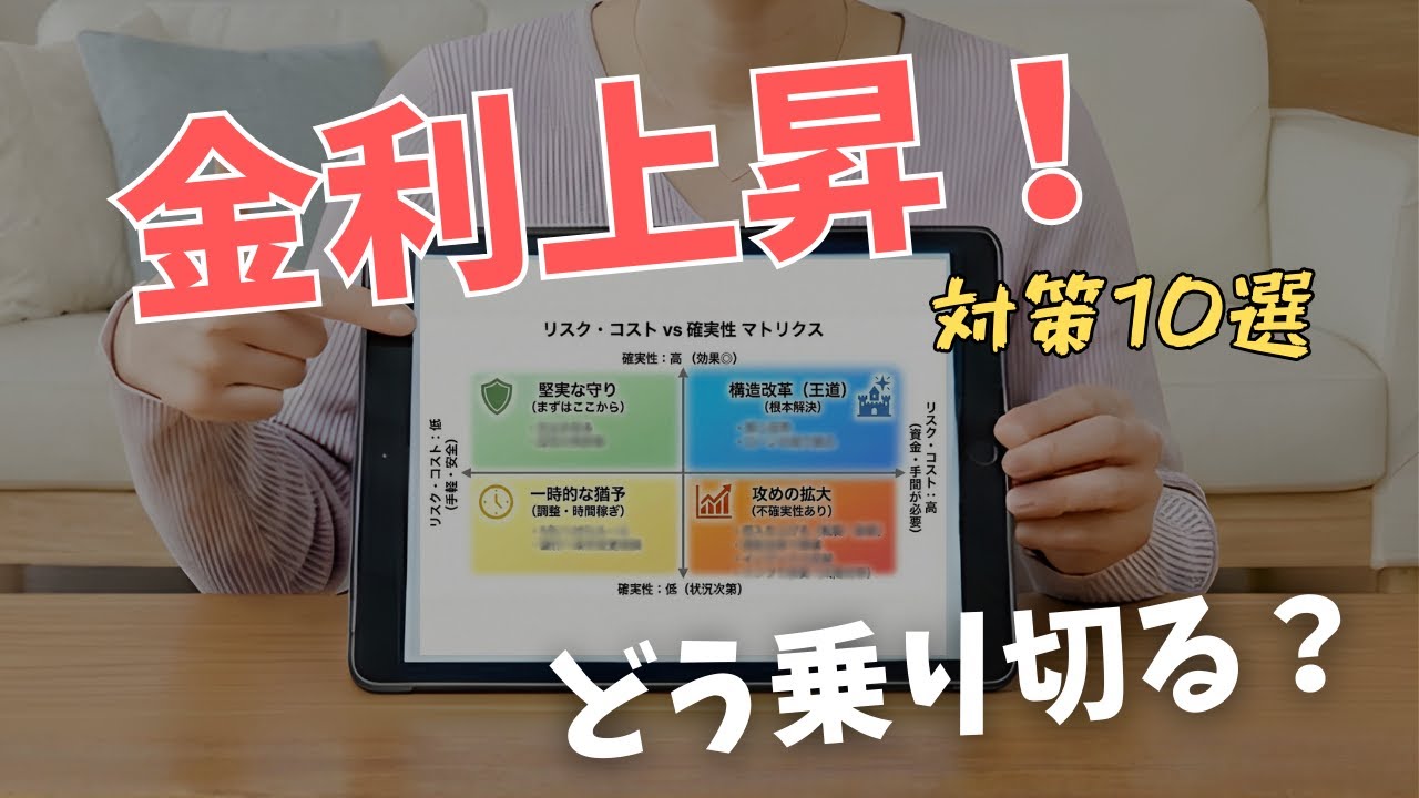 【住宅ローン】金利上昇に備える対策10選！繰上返済vs投資どっち？攻略マップで自分に合う正解が見つかる！｜音声あり