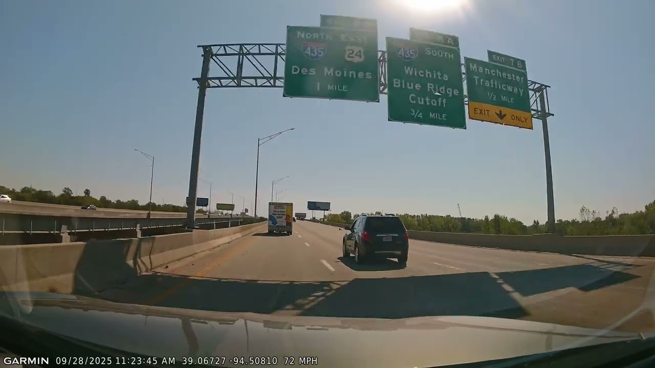 Interstate 70 Eastbound from Kansas City to Independence