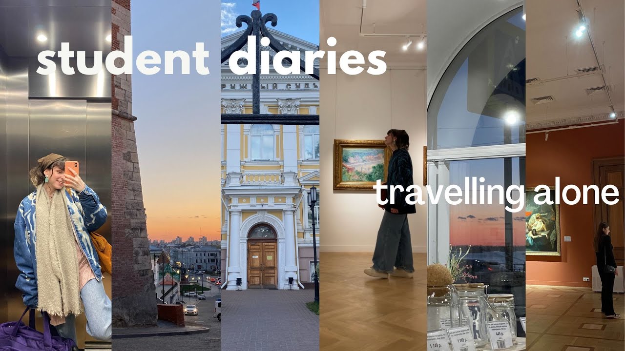 student diaries | traveling alone on a spring break, aesthetic vlog, train trip + art gallery visit