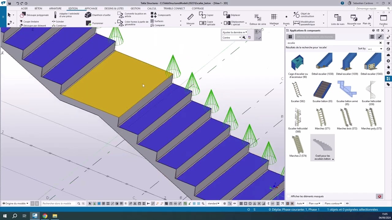 Astuce Tekla Structures : Extension Escalier Béton