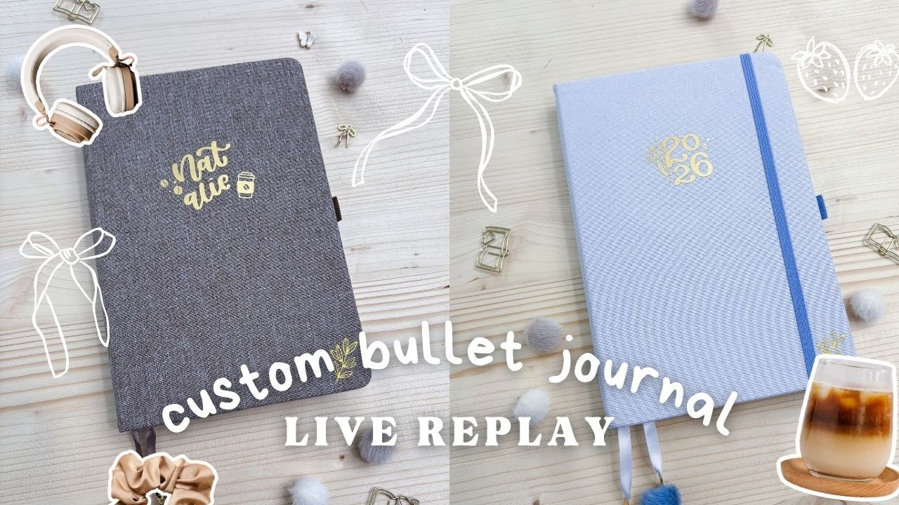 Live Custom Bullet Journal REPLAY December 9, 2025 | Packing Pre-Made Journals Order 1332 - 1361