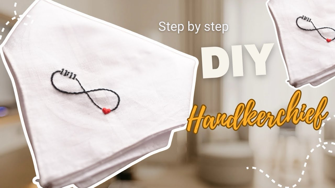 Hand Embroidered Personalised Handkerchief | DIY Gift For Him | Handkerchief Embroidery 