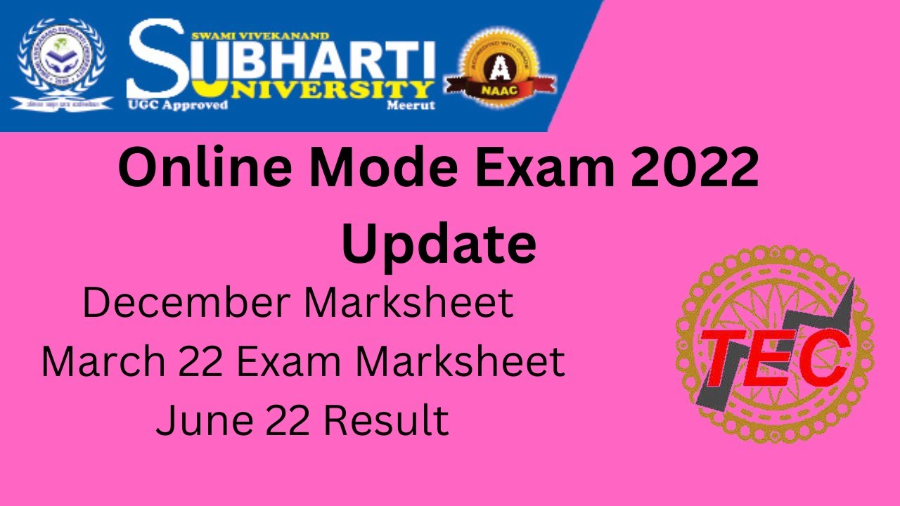 ODL Mode Examination Subharti University Meerut | Marksheet & Results Update 2022 #distanceeducation