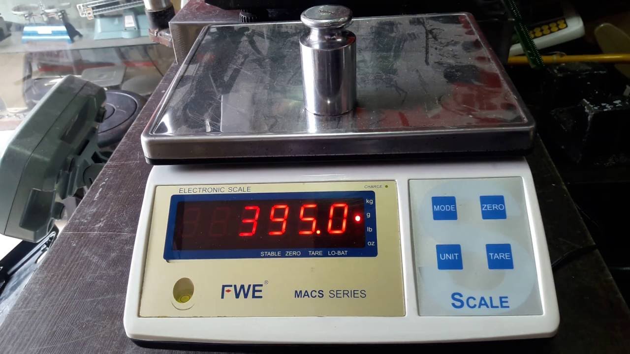Ajuste peso (calibración) báscula FWE modelo MACS de 15 kg