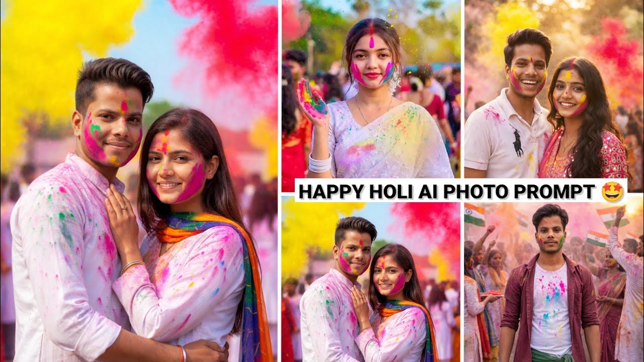 Holi Gemini photo editing | viral gemini photo editing prompt 🤩
