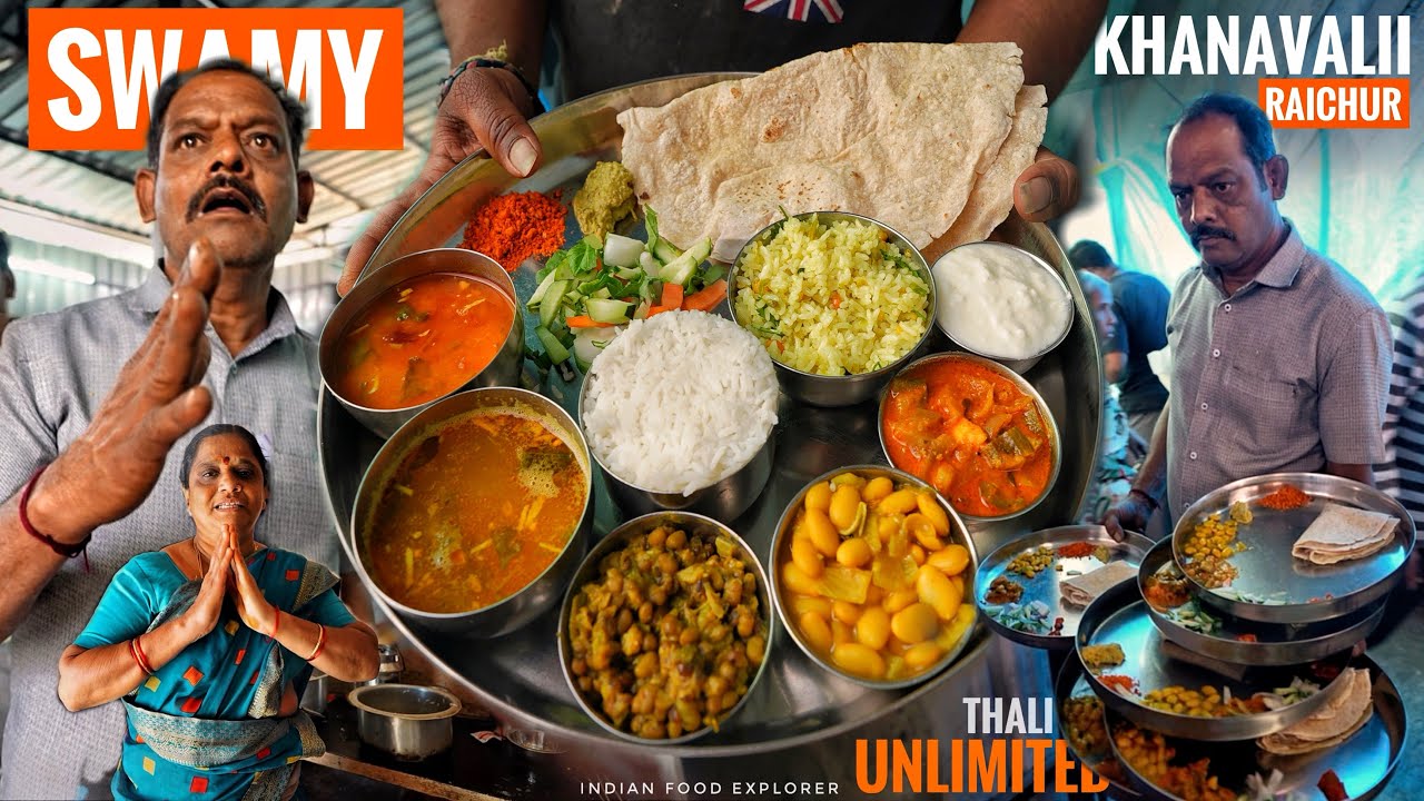 Swamy Khanavalii - Raichur legendary Lunch Thali ( Oota ) Unlimited Curry @IndianFoodExplorer 
