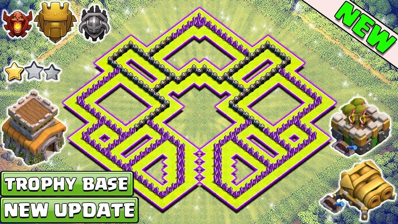 NEW! Town Hall 8 Trophy Base for 2018 &diams; TH 8 Troll Trophy Pushing Base 2017/2018 - Clash of clans