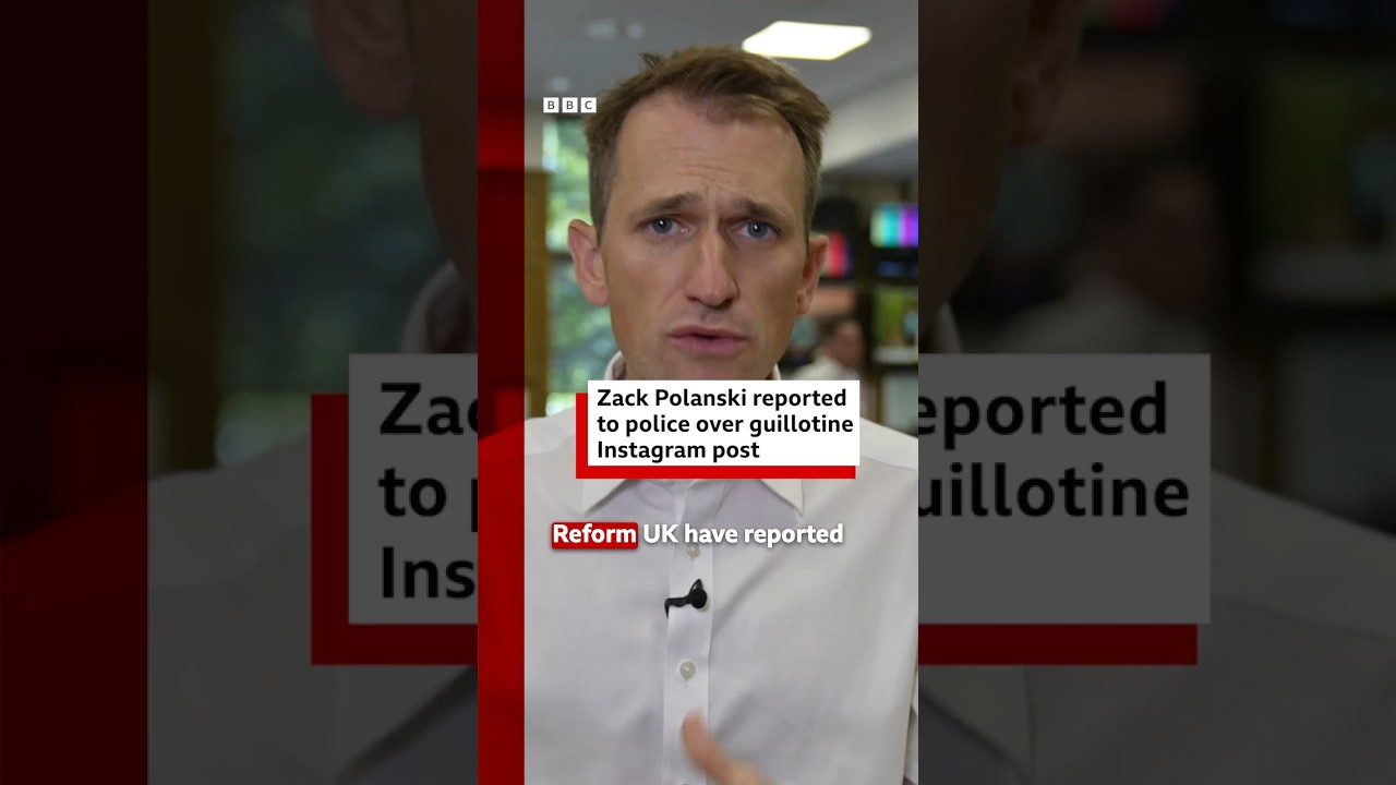 Reform UK report Green Party leader Zack Polanski to police over guillotine T-shirt post. #BBCNews