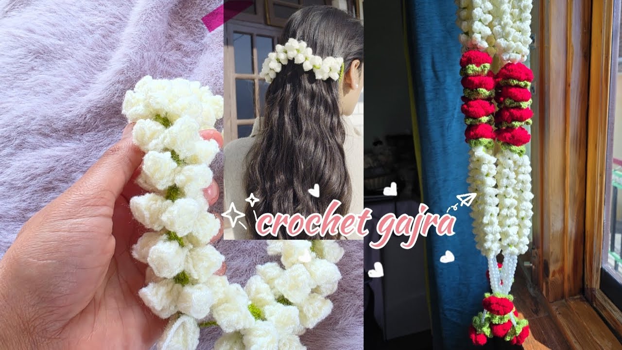 Crochet gajra + jaimala #subscribe #crochet #tutorial #jaimala #handmade 