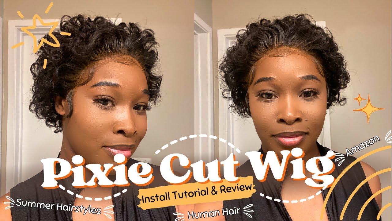 $25 #1 Amazon Natural Pixie Cut Wig Curly Human Hair for Summer | How to Style Short Wig Hairstyles