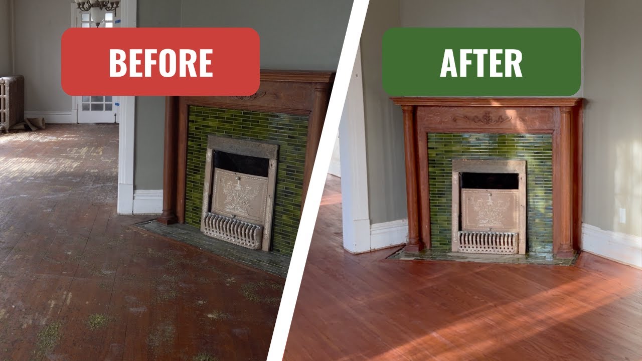 Refinishing Old Hardwood Floors | TRANSFORMATION FROM START TO FINISH