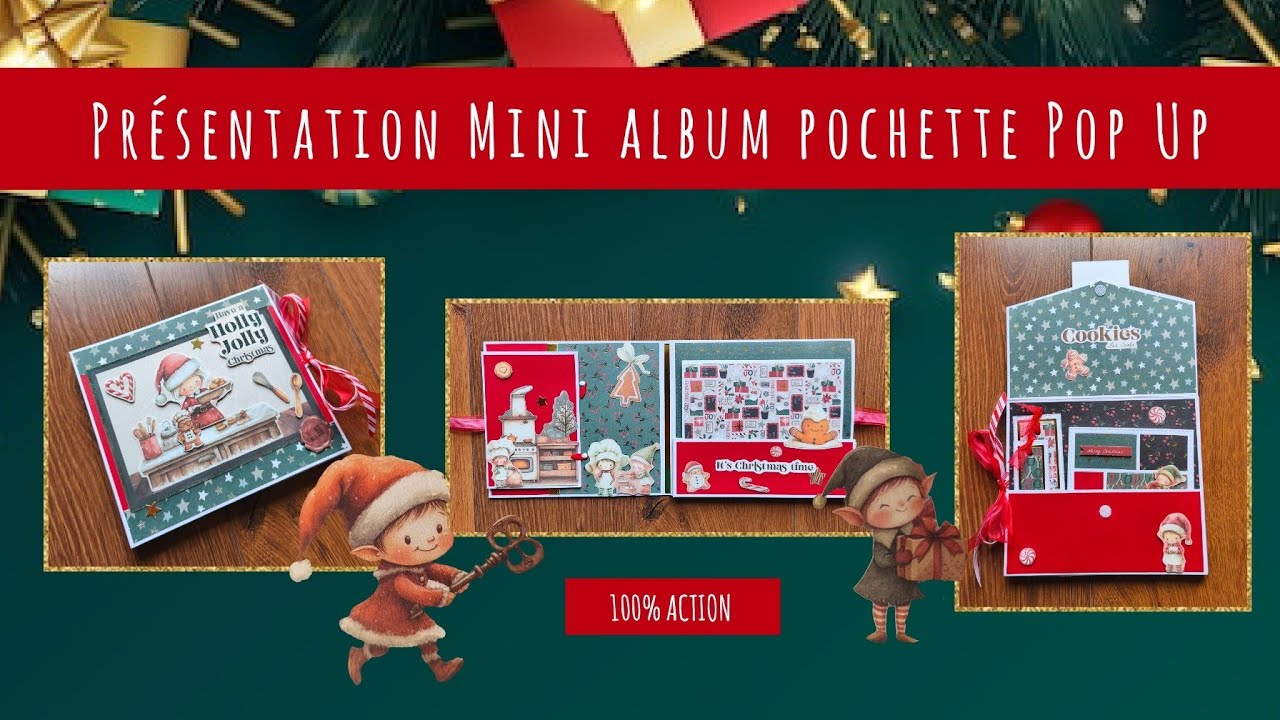 PRÉSENTATION SCRAP Mini album pochette Pop Up Noël Action 🎄🎅
