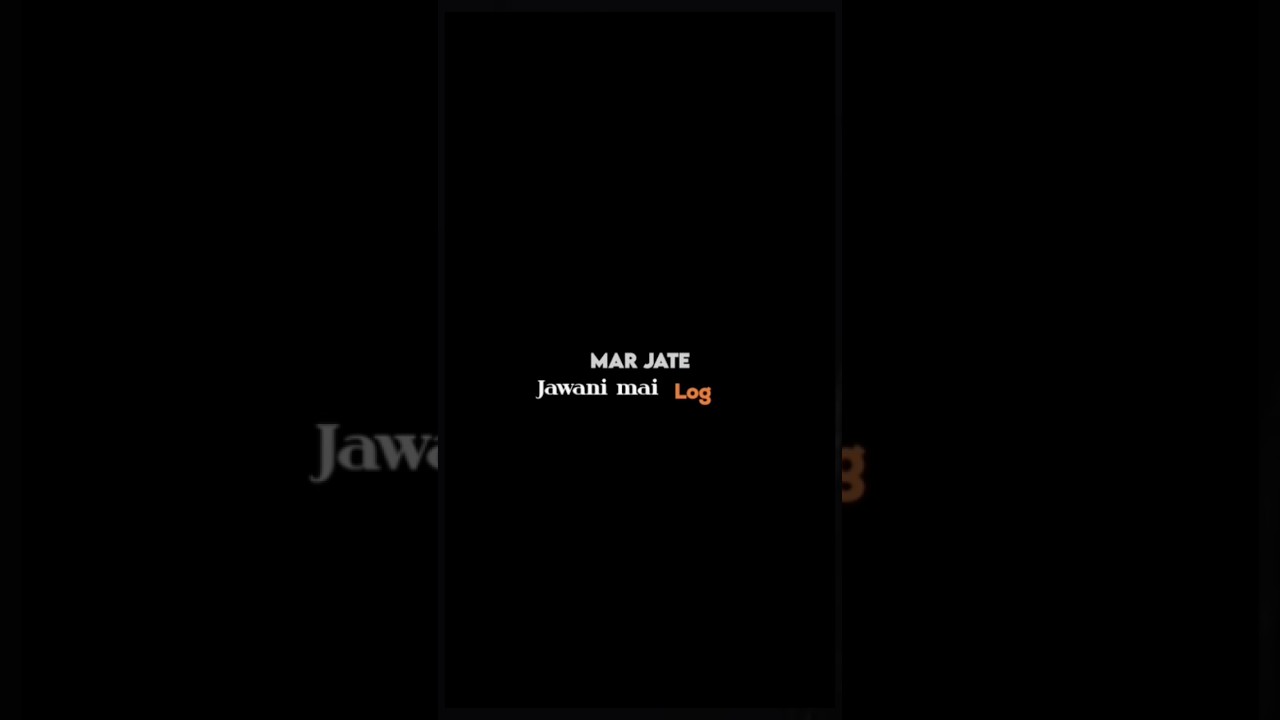 Mar Jaate Log Jawani mai.. | Black Screen | #shaayri #love #poetry #sad