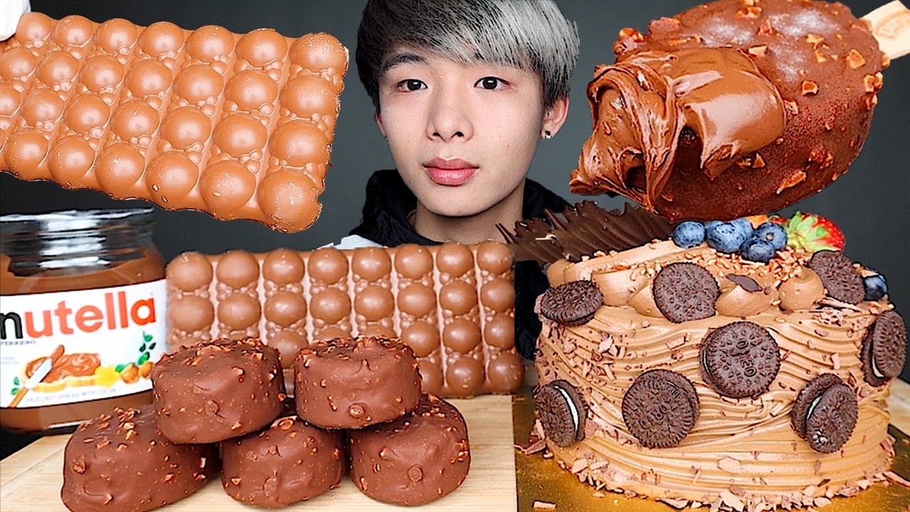 ASMR CHOCOLATE PARTY🍫 CHOCOLATE OREO CAKE, NUTELLA ICE CREAM, PIE (Eating Sound) | MAR ASMR