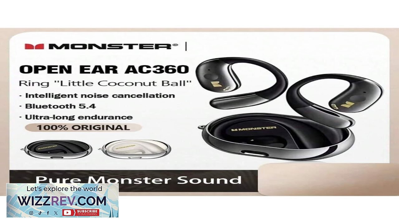 Наушники Monster Open Ear AC360 True Wireless Earphones OWS Bluetooth 5.4 Headphone Hifi