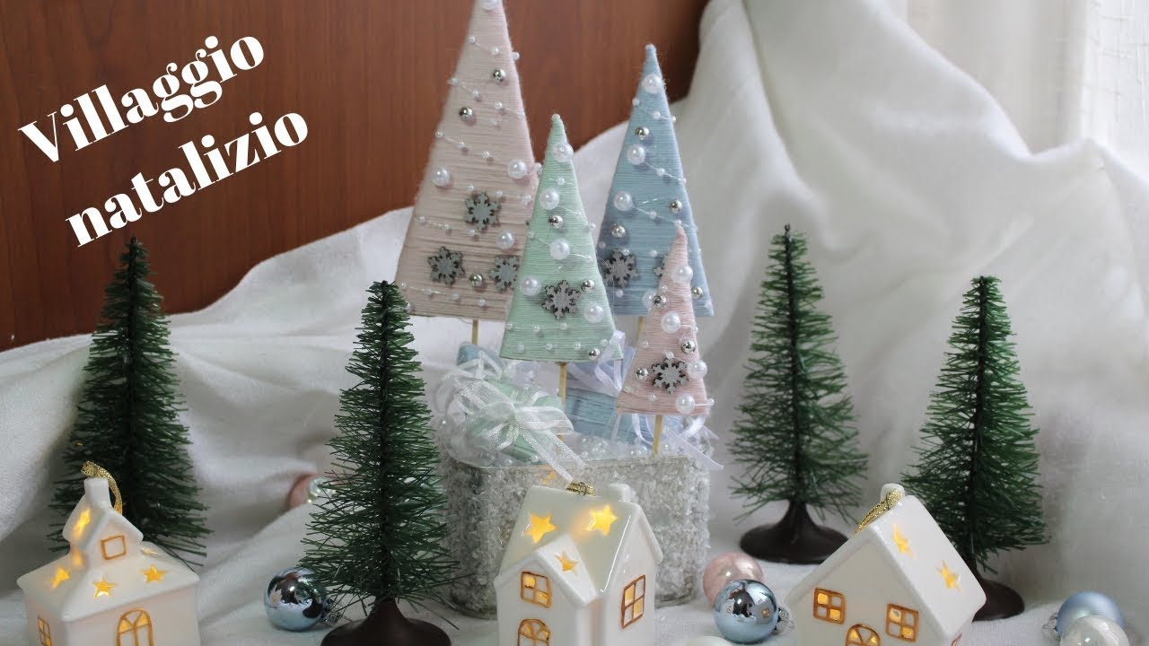 🎄 Villaggio natalizio con la lana fai da te 🎄