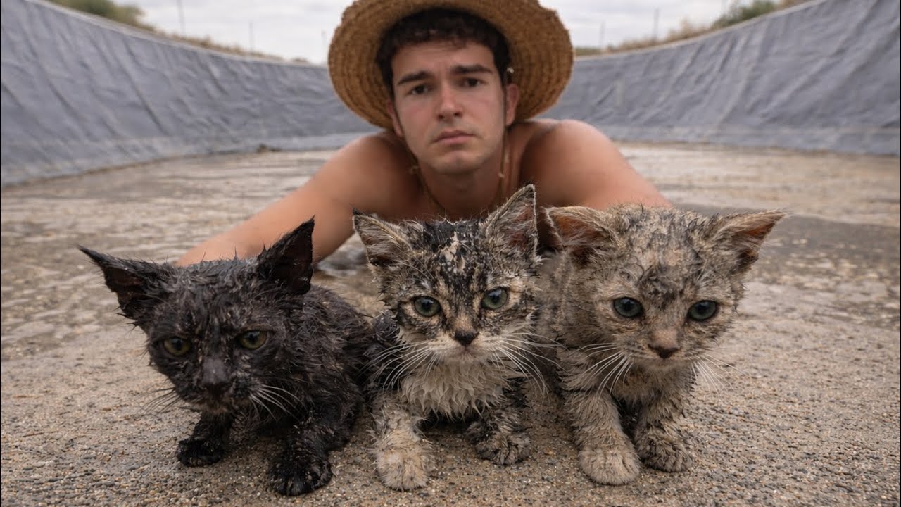 Lloraban Pidiendo Ayuda&hellip; Rescat&eacute; 3 Gatitos de una Balsa Abandonada