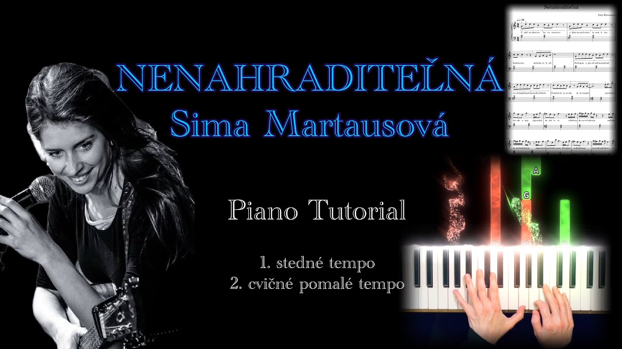 Naučte sa Nenahraditeľnú na Klavíri - Pomalé tempo & akordy + noty, midi a mp3