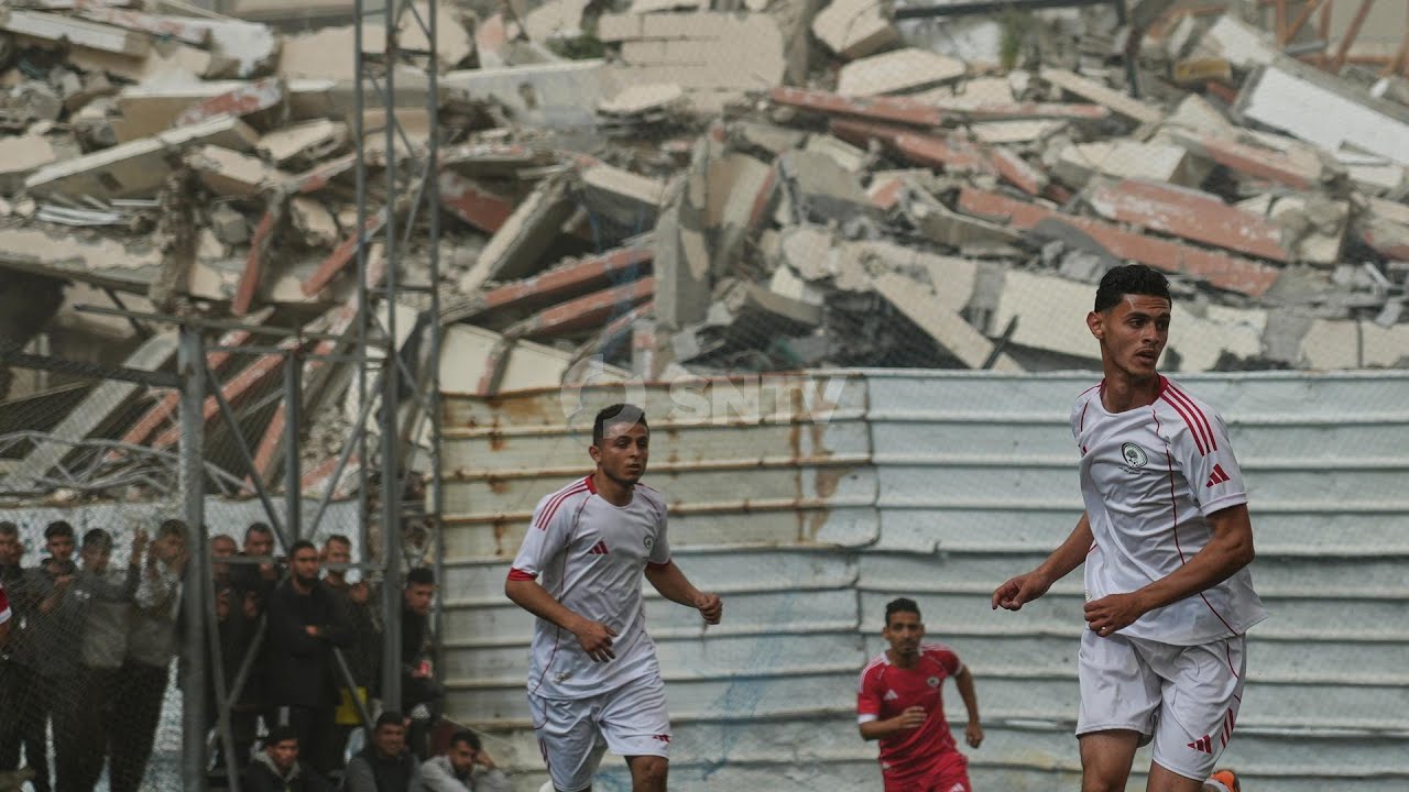 Gaza residents find joy in the beautiful game - on a soccer pitch surrounded by destruction