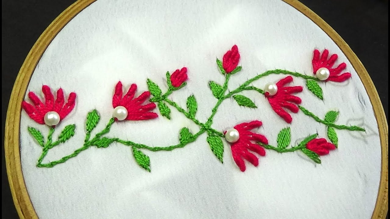 Hand Embroidery | Border Embroidery Tutorial | Brazilian Embroidery For Beginners | Easy Embroidery