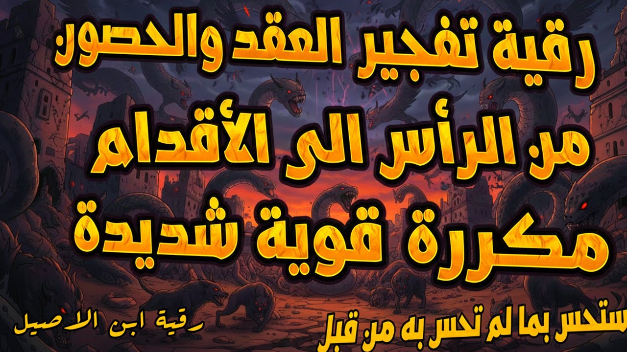 رقية تفجير العقد والحصون شديدة مركزة على كل الجسد منطقة بمنطقة رقية حارقة مكررة بقوة.