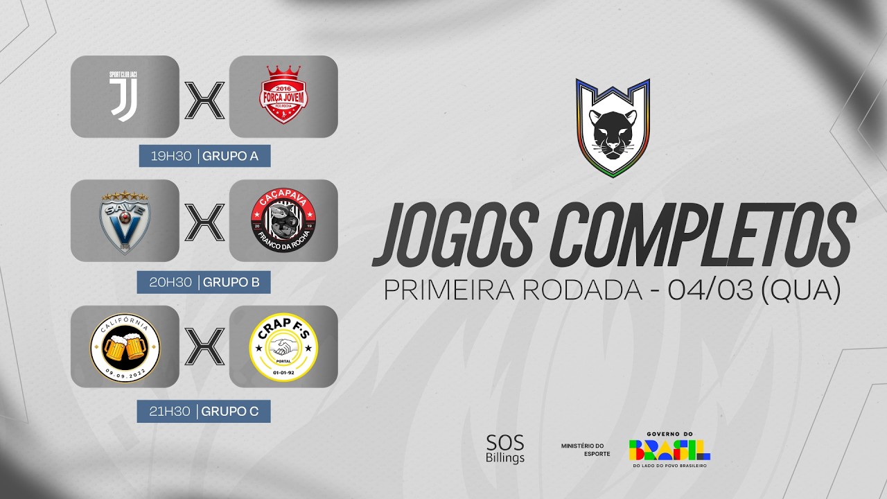 AO VIVO: JOGOS COMPLETOS DIA 04/03 | COPA JUQUERY