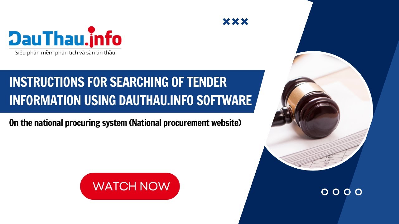Instructions for searching of tender information using Dauthau.info software
