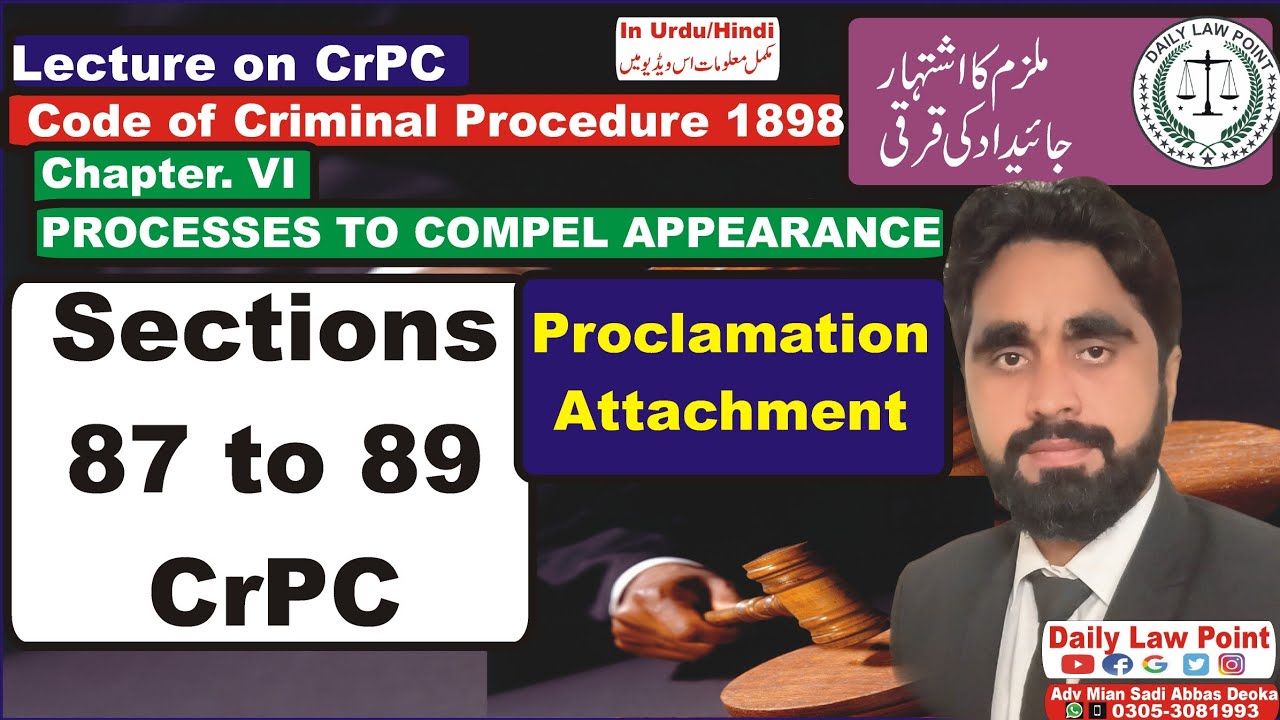 CrPC Sections 87 to 89 | Proclamation and Attachment | Code of Criminal Procedure 1898