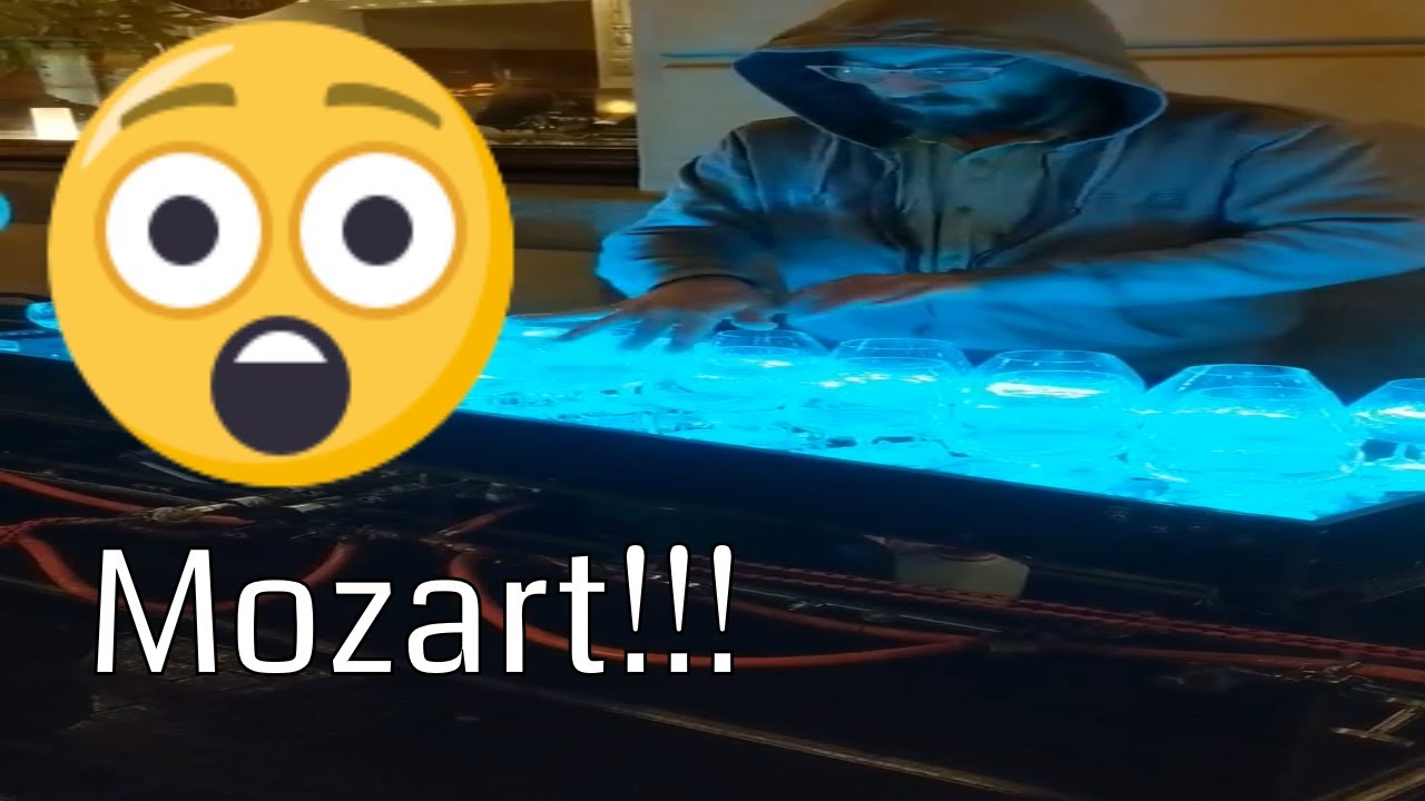 Mozart's 'A Little Night Music' - Petr Spatina (Played on water glasses) in Prague, Czech Republic.