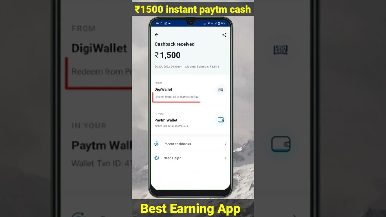Real Paytm cash earning app | live withdraw proof in paytm #pollpe