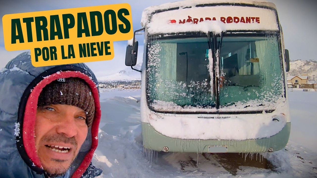 😨Quedamos VARADOS con el MOTORHOME por la NIEVE en CAVIAHUE-NEUQUEN🚌