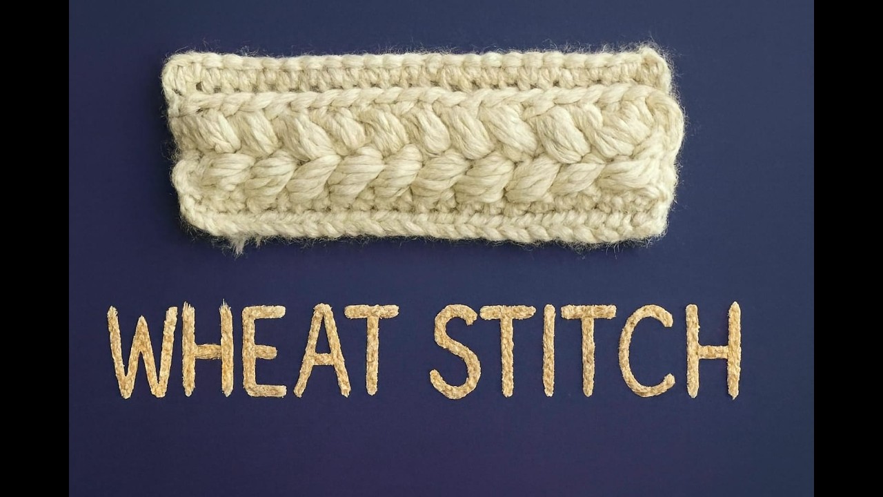 Wheat stitch crochet tutorial right-handed🧶#crochet #yarn #tutorial